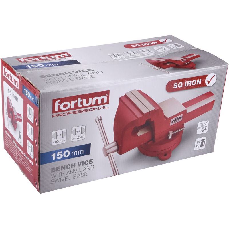 FORTUM SVĚRÁK OTOČNÝ S KOVADLINOU, 150MM, SG IRON, 4752624 - SVĚRÁKY - DÍLNA A GARÁŽ