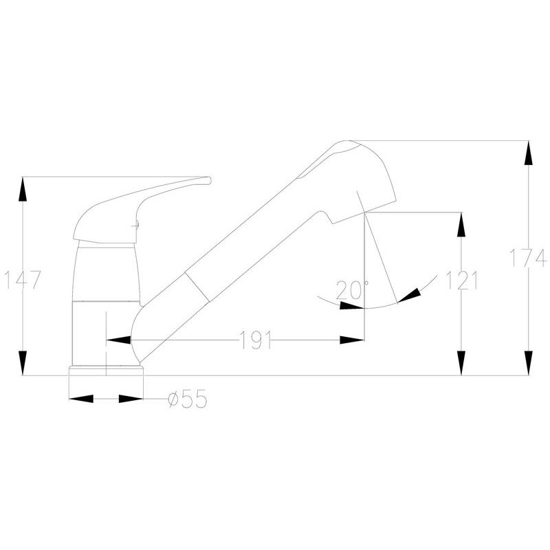 BALLETTO BATERIE DŘEZOVÁ TELESKOPICKÁ, 81019 - DŘEZOVÉ BATERIE - SANITA
