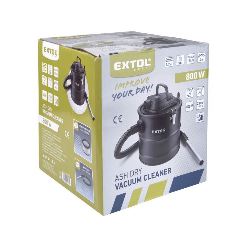 EXTOL CRAFT VYSAVAČ POPELA KRBOVÝ, 18L, 417231 - VYSAVAČE NA POPEL - SEPARÁTORY - ELEKTRICKÉ NÁŘADÍ