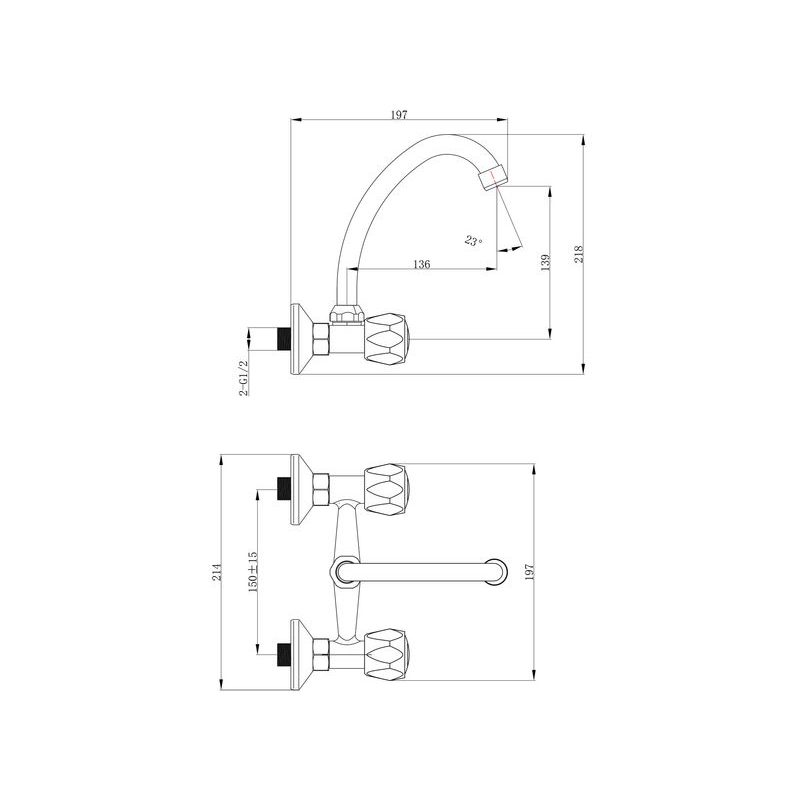 BALLETTO BATERIE UMYVADLOVÁ/DŘEZOVÁ, 150MM, 85023 - DŘEZOVÉ BATERIE - SANITA