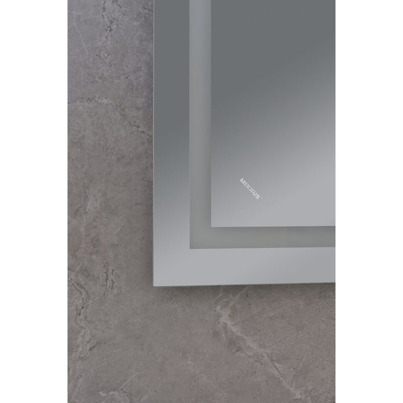 KOUPELNOVÉ ZRCADLO S LED OSVĚTLENÍM, PROTIZAMLŽOVACÍ FUNKCÍ, REGULACÍ JASU A HODINKAMI, MR02-80×80 W | MR02-80×80 WARM PROCRAFT - ZRCADLA - SANITA