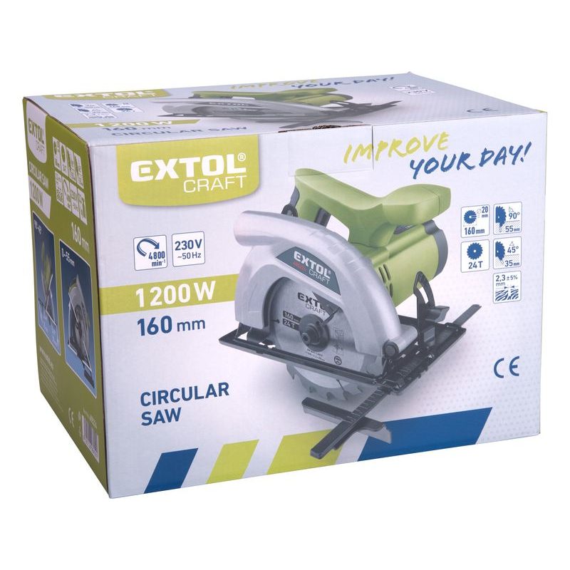 EXTOL CRAFT PILA KOTOUČOVÁ, 160MM, 1200W, 405224 - PRŮMĚR KOTOUČE DO 165 MM - ELEKTRICKÉ NÁŘADÍ