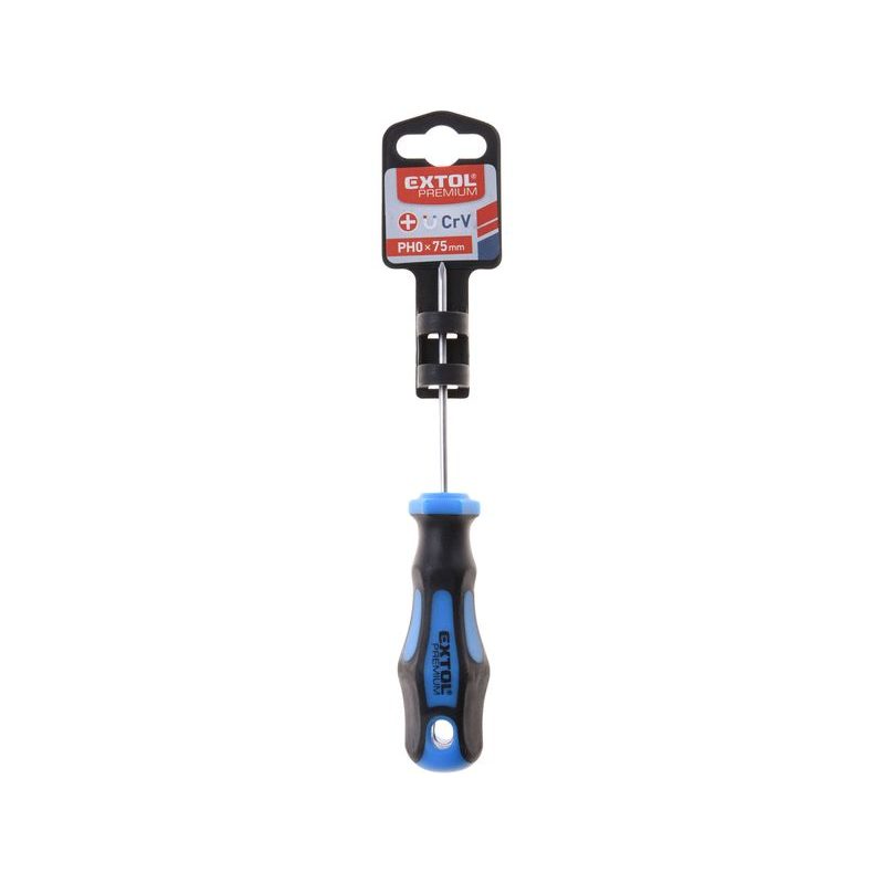 EXTOL PREMIUM ŠROUBOVÁK KŘÍŽOVÝ PHILLIPS, PH 0X75MM, CRV, 8819230 - ŠROUBOVÁKY PHILLIPS PH - RUČNÍ NÁŘADÍ