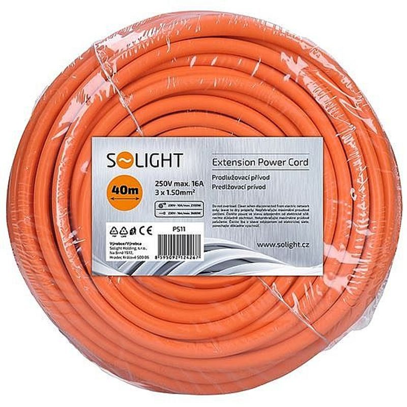 PRODLUŽOVACÍ PŘÍVOD 1Z, 3X1,5MM2, ORANŽOVÝ, 40M - PRODLUŽOVACÍ KABELY - PŘÍSLUŠENSTVÍ