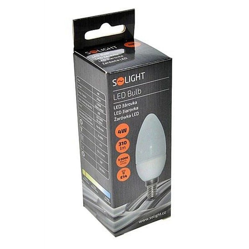 LED ŽÁROVKA, SVÍČKA, 4W, E14, 3000K, 340LM - PATICE E14 (ÚZKÝ ZÁVIT) - SVÍTIDLA