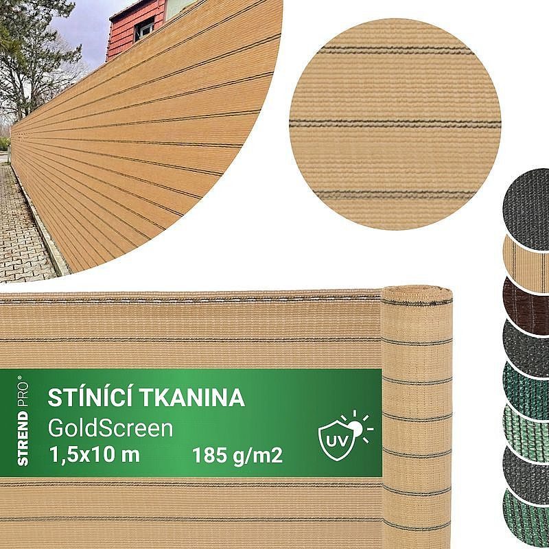 STÍNÍCÍ TKANINA GOLDSCREEN 1,5X10M, UV, 185G/M2, BÉŽOVÁ - ZAHRADNÍ TEXTILIE, TKANINY - ZAHRADA