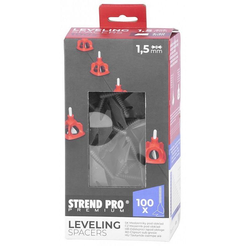 NIVELAČNÍ MEZERNÍK PREMIUM LS122, 1,5MM, ŠEDÝ, 100KS - OBKLÁDÁNÍ - DŮM A DOMÁCNOST, ELEKTRO..