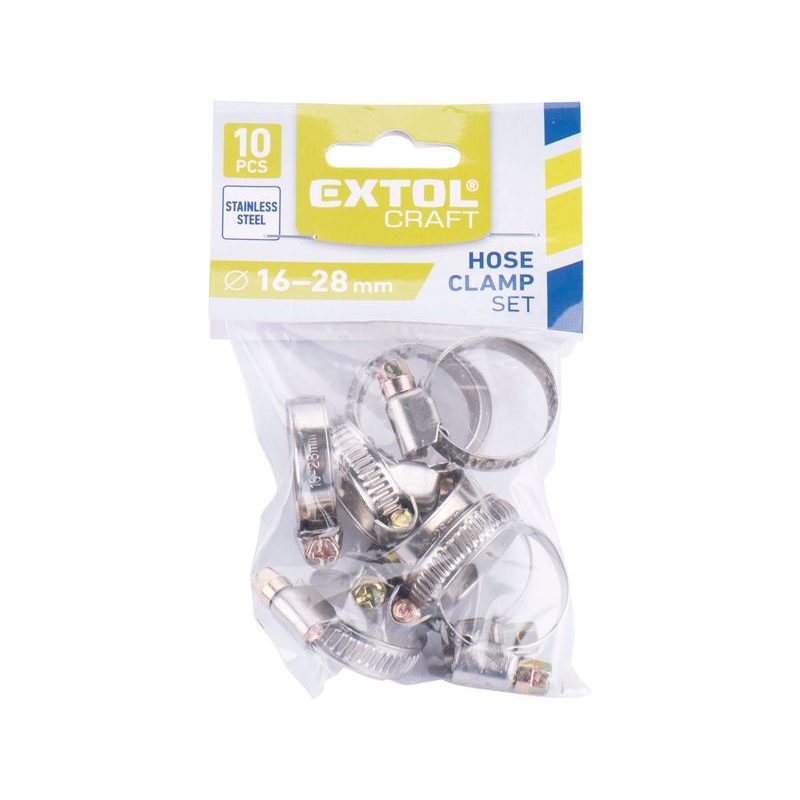 EXTOL CRAFT SPONY HADICOVÉ NEREZ, BALENÍ 10KS, 16-28MM, 70503 - SPONY NA HADICE - ZAHRADA