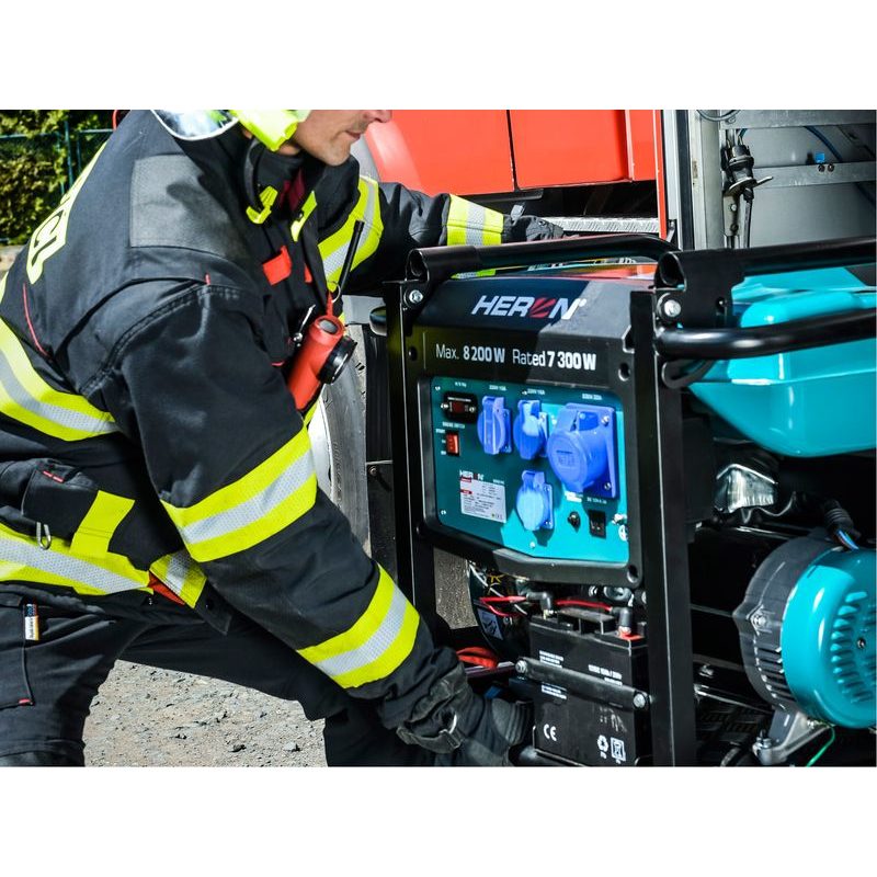 HERON ELEKTROCENTRÁLA BENZÍNOVÁ 17HP/8,2KW, PODVOZEK, ELEKTRICKÝ START, 8896145 - JEDNOFÁZOVÉ CENTRÁLY - ELEKTROCENTRÁLY