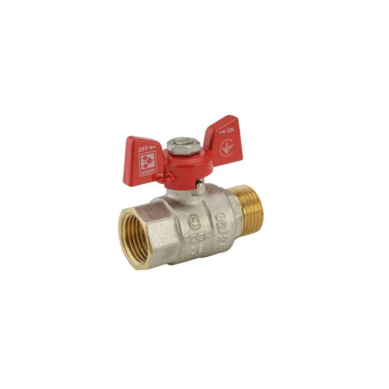 KULOVÝ KOHOUT MOTÝL, ČERVENÝ, KR.218 1/2"FM | KR.218 1/2"FM PROCRAFT - PŘÍSLUŠENSTVÍ (KOHOUTY, ŠROUBENÍ,...) - SANITA