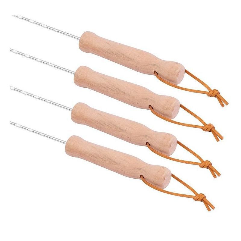 JEHLY NA ŠPÍZ GRILL, DŘEVĚNÁ RUKOJEŤ, 44CM, 4KS - PŘÍSLUŠENSTVÍ PRO GRILY - ZAHRADA