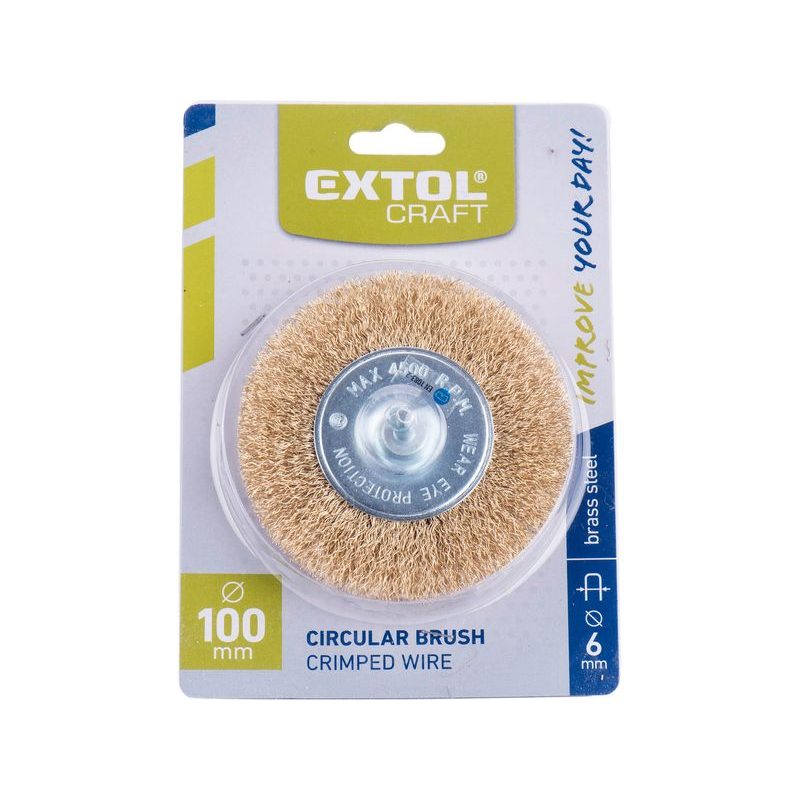 EXTOL CRAFT KARTÁČ OKRUŽNÍ POMOSAZENÝ, O 100MM, 17055 - KARTÁČE NA VRTAČKU - PŘÍSLUŠENSTVÍ