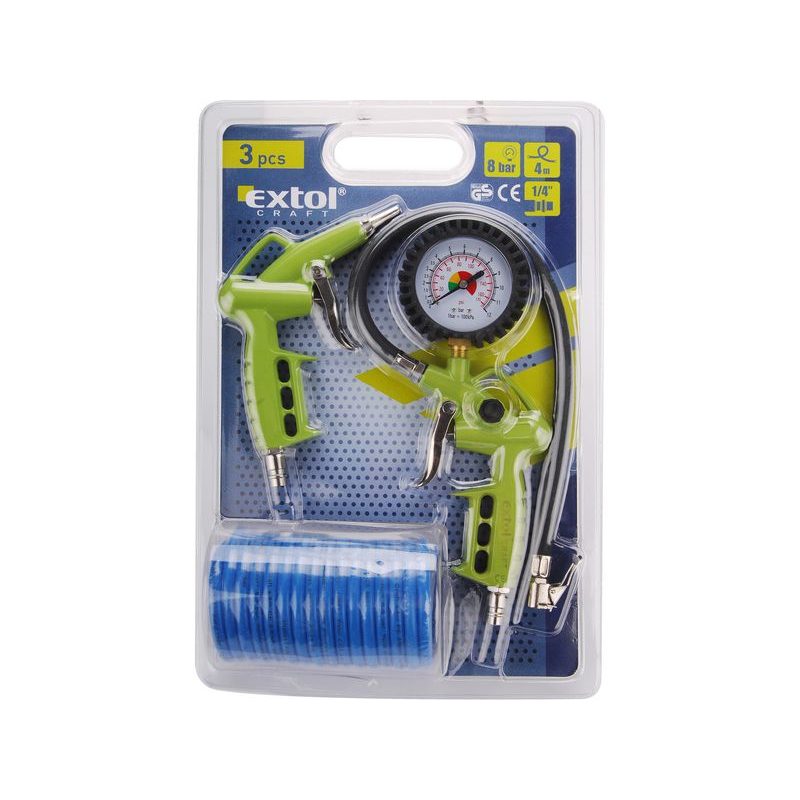 EXTOL CRAFT KOMPRESOROVÁ SADA, PNEU, 3KS, 99302 - SADY PNEU PŘÍSLUŠENSTVÍ - PNEU NÁŘADÍ