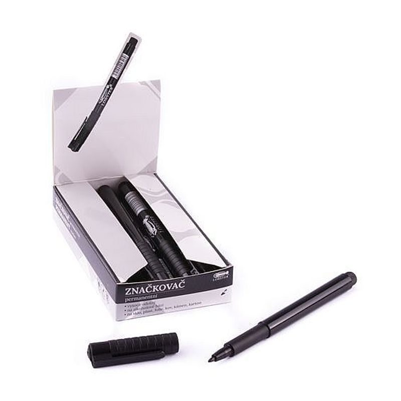 ZNAČKOVAČ PERMANENTNÍ ČERNÝ, TENKÝ - TUŽKY A POPISOVAČE - DÍLNA A GARÁŽ