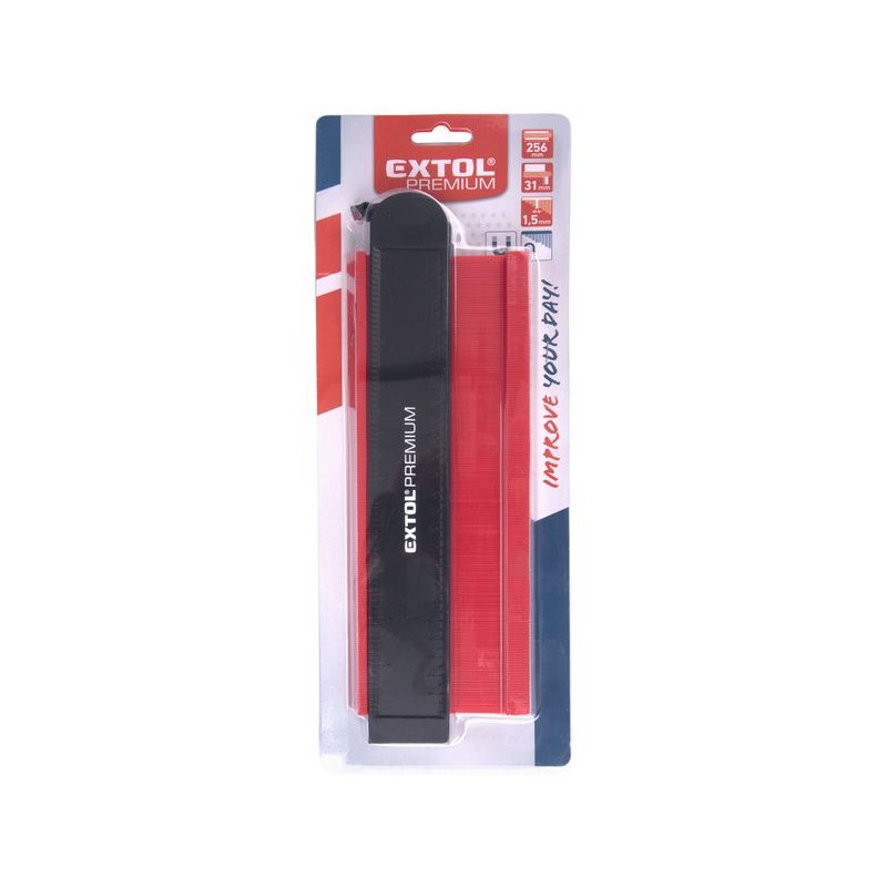 EXTOL PREMIUM ŠABLONA OBRYSOVÁ UZAMYKACÍ, 256MM,S MAGNETY, 8825120 - MĚŘÍCÍ TECHNIKA