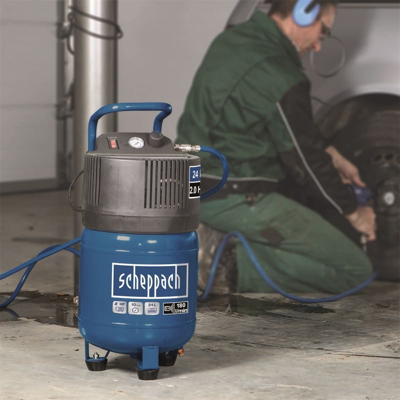 SCHEPPACH HC 24 V BEZOLEJOVÝ VERTIKÁLNÍ KOMPRESOR 24 L - BEZOLEJOVÉ KOMPRESORY - PNEU NÁŘADÍ
