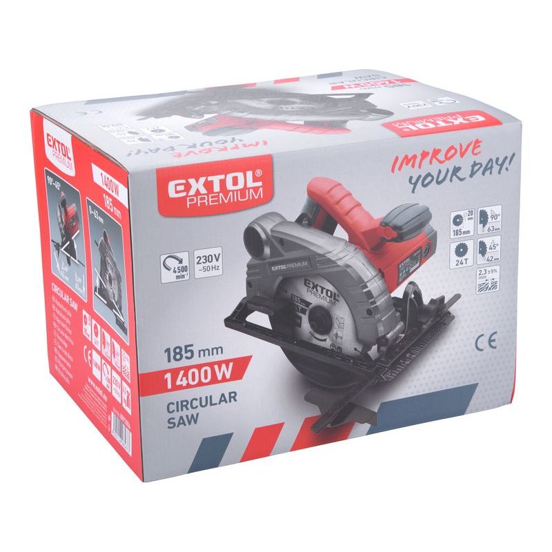 EXTOL PREMIUM PILA KOTOUČOVÁ, 185MM, 1400W, 8893006 - PRŮMĚR KOTOUČE 165-190 MM - ELEKTRICKÉ NÁŘADÍ
