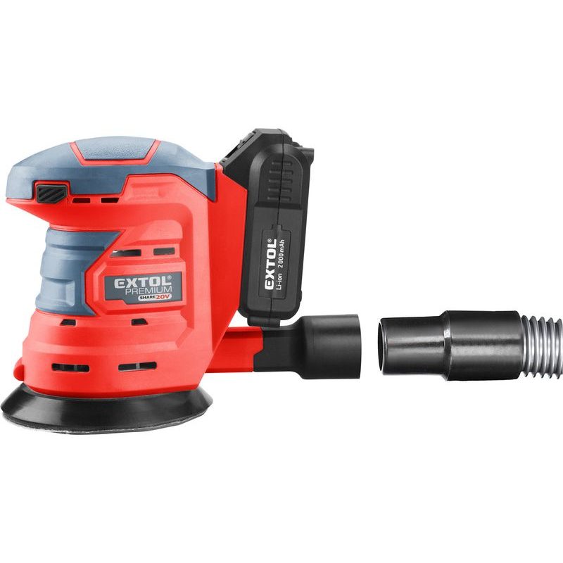 EXTOL PREMIUM 8898314 SADA AKU NÁŘADÍ SHARE20V V TAŠCE, 7KS - VRTAČKA, ÚHLOVÁ BRUSKA, OCASKA, EXCENTRICKÁ BRUSKA, 2X BATERIE, NABÍJEČKA, 8898314 - AKU SADY - AKU NÁŘADÍ