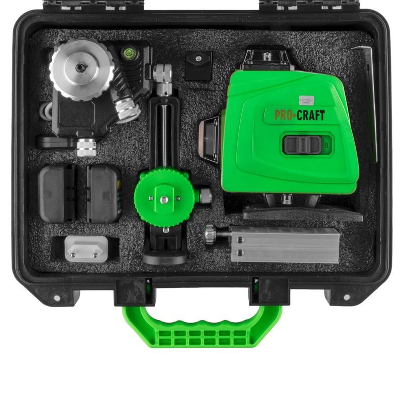 LASER ZELENÝ LINIOVÝ, KŘÍŽOVÝ SAMONIVELAČNÍ PROCRAFT LE-4G | LE-4G PROCRAFT - LINIOVÉ LASERY - MĚŘÍCÍ TECHNIKA