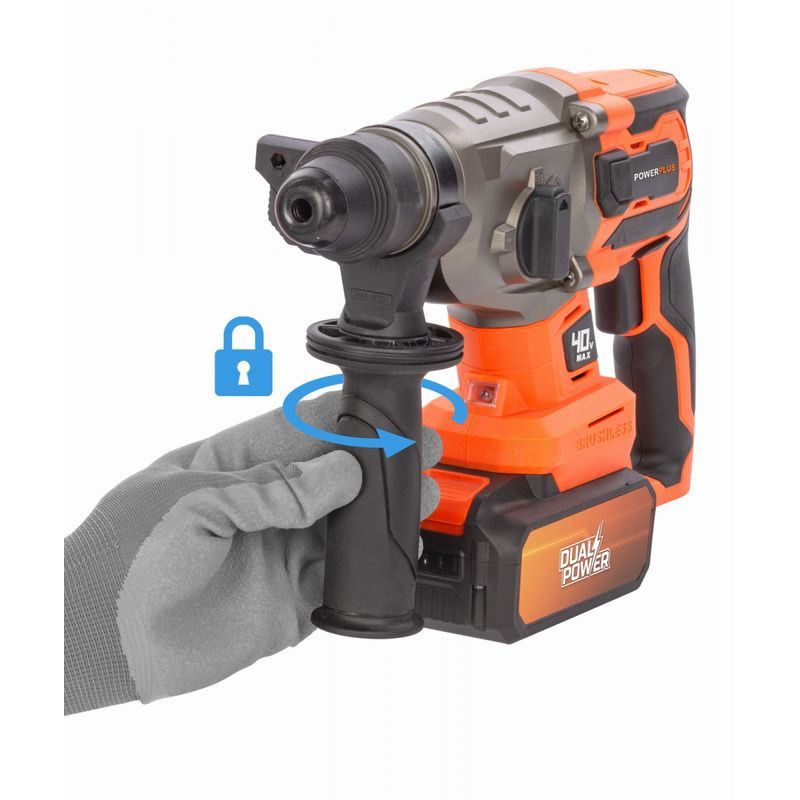 POWERPLUS POWDP15680 AKU KOMBINOVANÉ KLADIVO 40V BEZUHLÍKOVÉ (BEZ AKU) - AKU VRTACÍ, SEKACÍ A KOMBINOVANÁ KLADIVA - AKU NÁŘADÍ