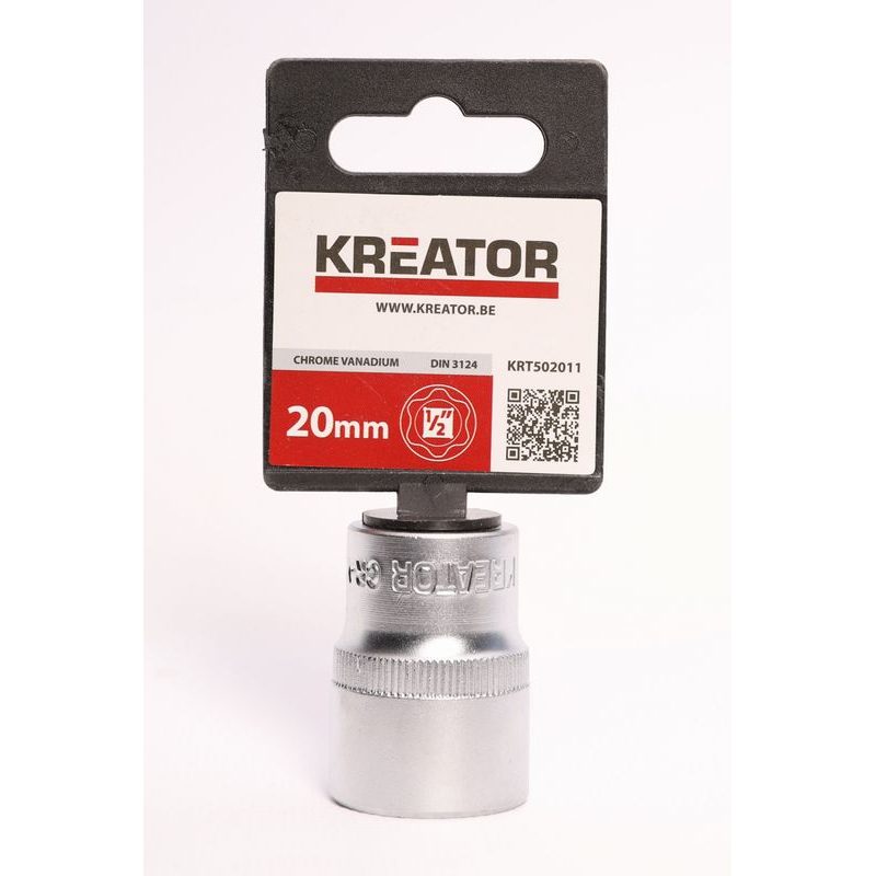 KREATOR KRT502011 1/2" NÁSTRČNÁ HLAVICE (OŘECH) 20MM - NÁSTRČNÉ HLAVICE, OŘECHY - RUČNÍ NÁŘADÍ