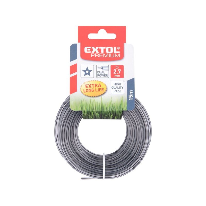 EXTOL PREMIUM ŽACÍ STRUNA DO SEKAČKY S JÁDREM, HVĚZDICOVÝ PROFIL, 2,7MM, 15M, PA66, 8870926 - 2,7MM - ZAHRADA