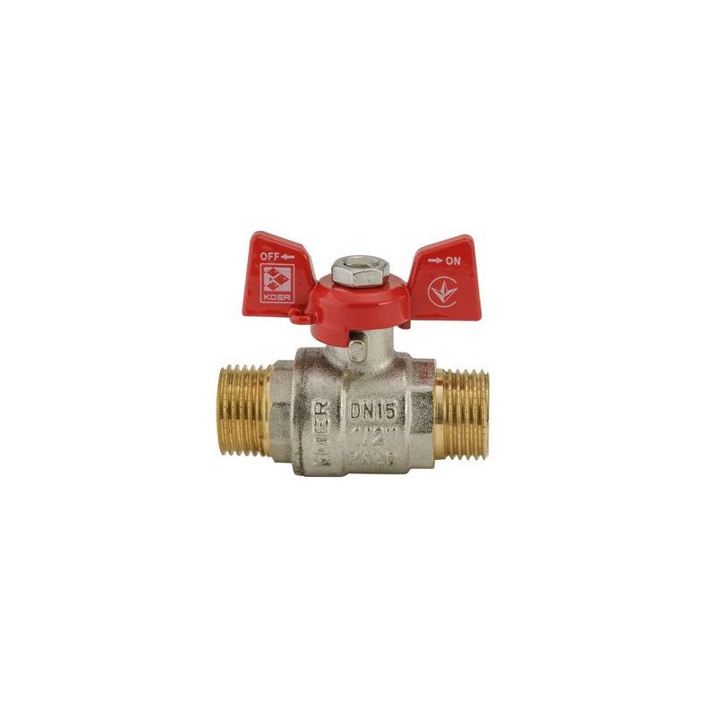 KULOVÝ KOHOUT MOTÝL, ČERVENÝ, KR.219 1/2"MM | KR.219 1/2"MM PROCRAFT - PŘÍSLUŠENSTVÍ (KOHOUTY, ŠROUBENÍ,...) - SANITA