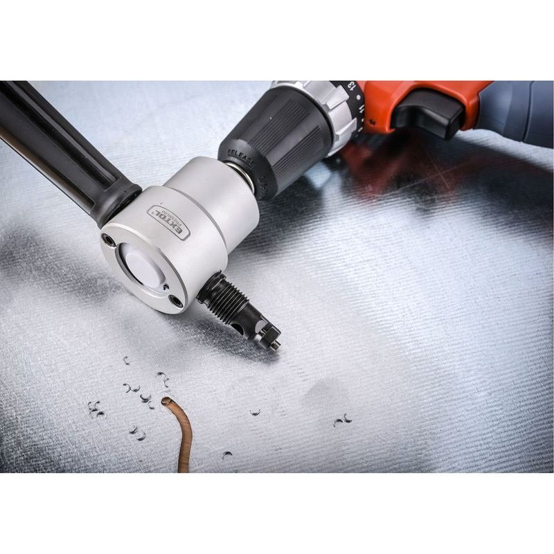 EXTOL PREMIUM NÁSTAVEC NA VRTAČKU K STŘÍHÁNÍ PLECHU, OBOUSTRANNÝ, 8813651 - NŮŽKY NA PLECH - RUČNÍ NÁŘADÍ