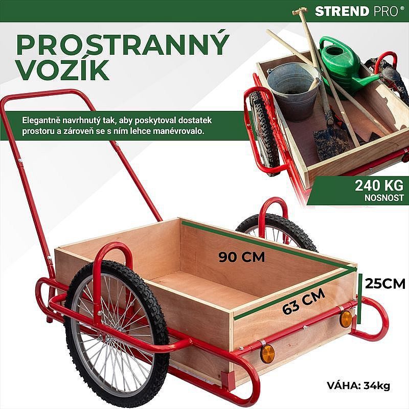 VOZÍK DVOUKOLÁK OPTIMUS, 89X63X25CM, NOSNOST 240KG - RUDLÍKY, VOZÍKY - DÍLNA A GARÁŽ