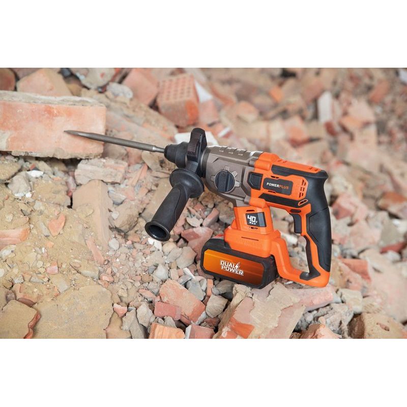 POWERPLUS POWDP15680 AKU KOMBINOVANÉ KLADIVO 40V BEZUHLÍKOVÉ (BEZ AKU) - AKU VRTACÍ, SEKACÍ A KOMBINOVANÁ KLADIVA - AKU NÁŘADÍ