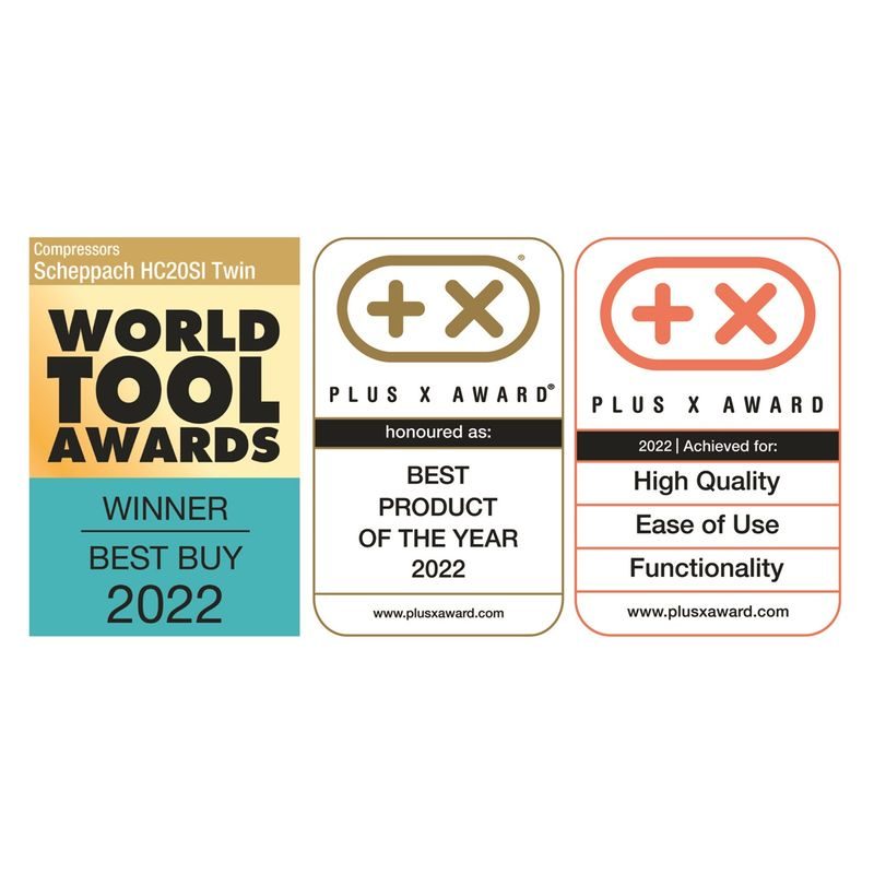 SCHEPPACH HC 20 SI TWIN ULTRA TICHÝ BEZOLEJOVÝ DVOUVÁLCOVÝ KOMPRESOR 20 L - BEZOLEJOVÉ KOMPRESORY - PNEU NÁŘADÍ
