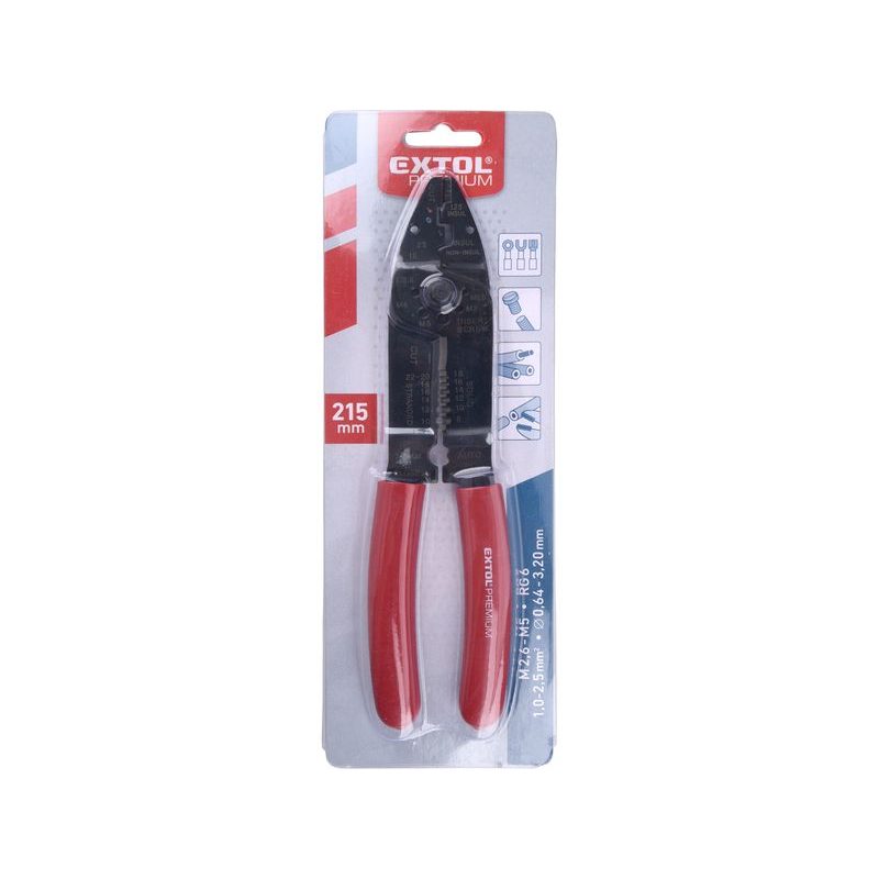 EXTOL PREMIUM KLEŠTĚ LISOVACÍ/KRIMPOVACÍ NA KONEKTORY, 215MM, 8831130 - ODIZOLOVACÍ KLEŠTĚ - RUČNÍ NÁŘADÍ