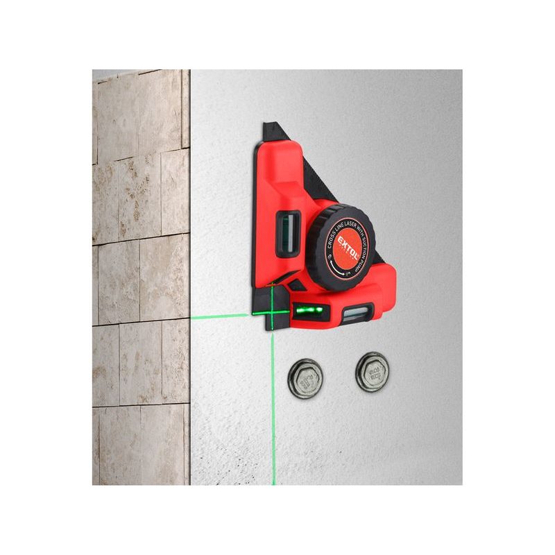 EXTOL PREMIUM LASER ZELENÝ-ÚHELNÍK 90°, S ELEKTR. PŘÍSAVNÝM MODULEM, 8823303 - STAVEBNÍ LASERY - MĚŘÍCÍ TECHNIKA