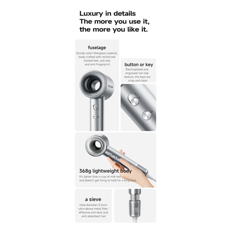 GLOX GLOXD8S FÉN NA VLASY S IONIZÁTOREM - ELEKTRO - DŮM A DOMÁCNOST, ELEKTRO..