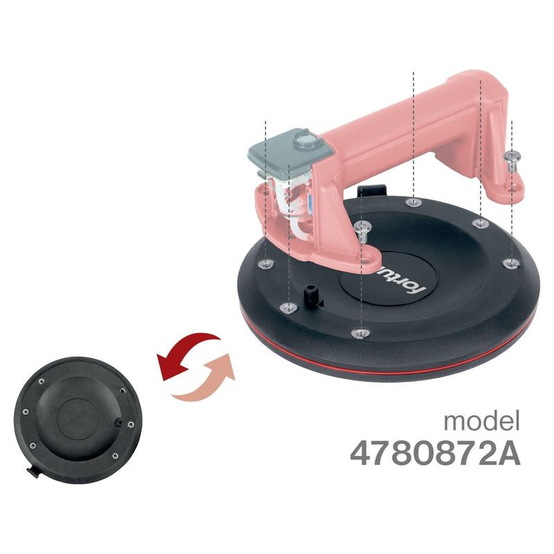 FORTUM PŘÍSAVKA AKU S AUTOMAT. UDRŽOVÁNÍM PODTLAKU, O 200MM/150KG, 4780872 - PŘÍSAVKY NA SKLO - DÍLNA A GARÁŽ