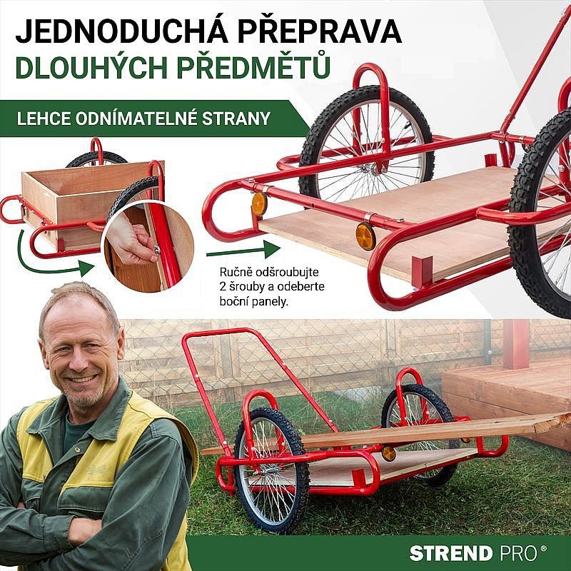 VOZÍK DVOUKOLÁK OPTIMUS, 89X63X25CM, NOSNOST 240KG - RUDLÍKY, VOZÍKY - DÍLNA A GARÁŽ