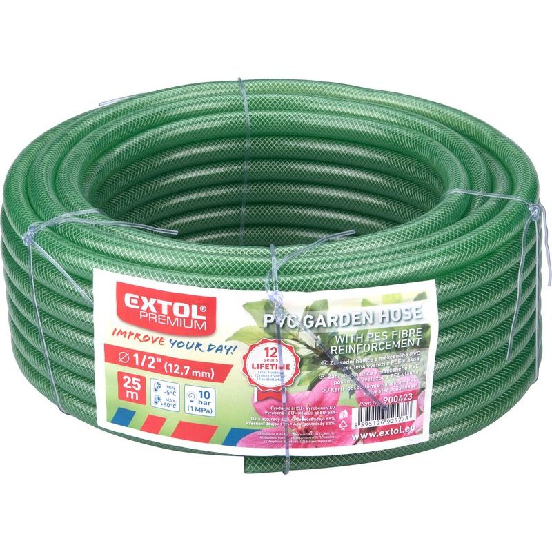EXTOL PREMIUM HADICE ZAHRADNÍ PRŮHLEDNÁ GARDEN, 1/2",25M 100G/M, 900423 - ZAHRADNÍ HADICE - ZAHRADA