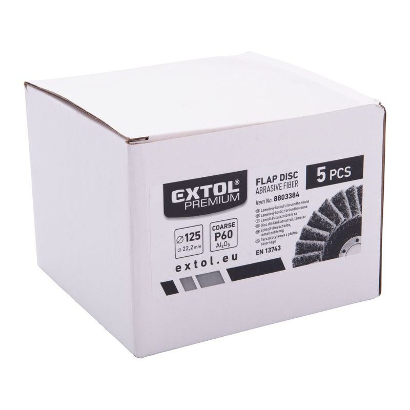 EXTOL PREMIUM KOTOUČ LAMELOVÝ ŠIKMÝ Z BRUSNÉHO KORUNDOVÉHO ROUNA, O 125MM, P60-HRUBÝ, 8803384 - LAMELOVÉ KOTOUČE - PŘÍSLUŠENSTVÍ