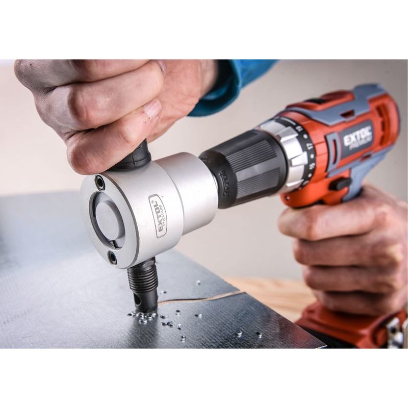 EXTOL PREMIUM NÁSTAVEC NA VRTAČKU K STŘÍHÁNÍ PLECHU, OBOUSTRANNÝ, 8813651 - NŮŽKY NA PLECH - RUČNÍ NÁŘADÍ