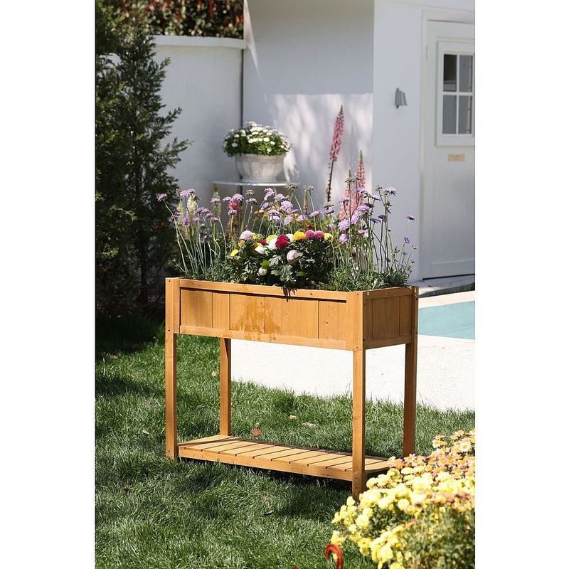 ZÁHON VYVÝŠENÝ 89X33X76CM, DŘEVO, S POLICÍ - VYVÝŠENÉ ZÁHONY - ZAHRADA