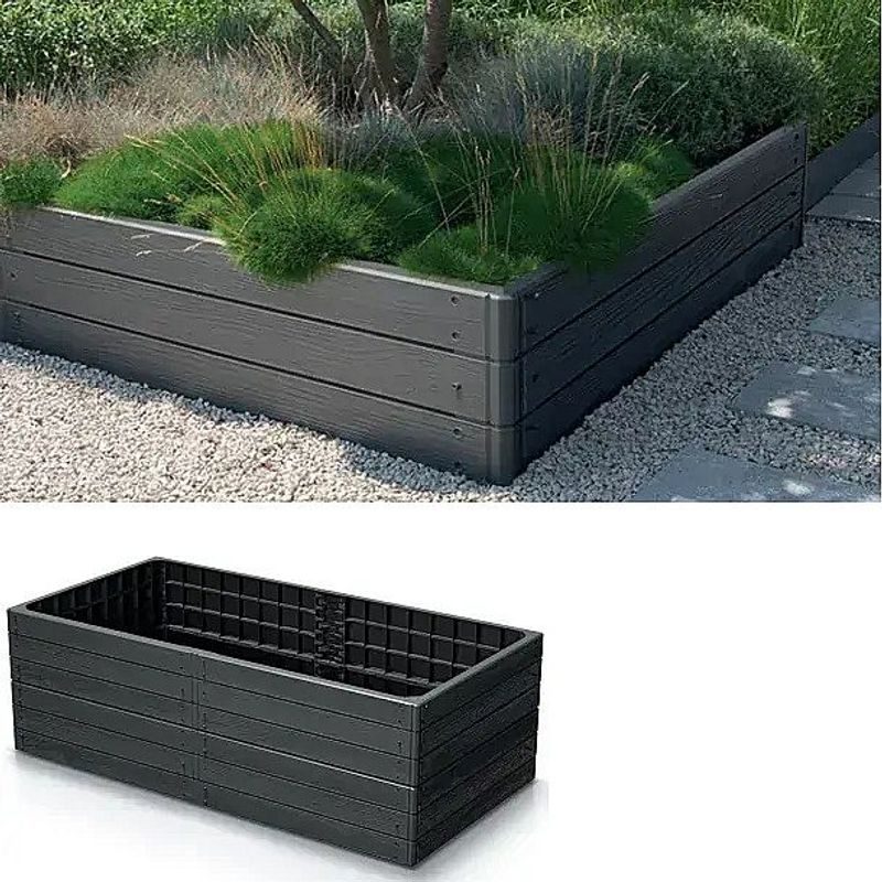 VYVÝŠENÝ ZÁHON BASE WOODY ANTRACIT 149,2CM - VYVÝŠENÉ ZÁHONY - ZAHRADA