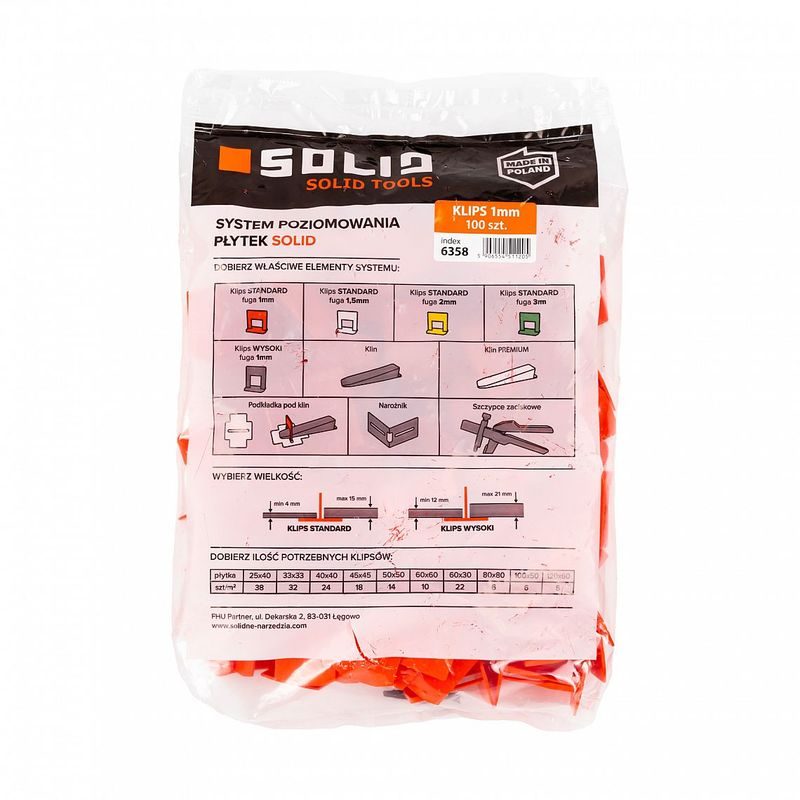 SPONY SOLID LEVELING 1MM, 100KS - OBKLÁDÁNÍ - DŮM A DOMÁCNOST, ELEKTRO..