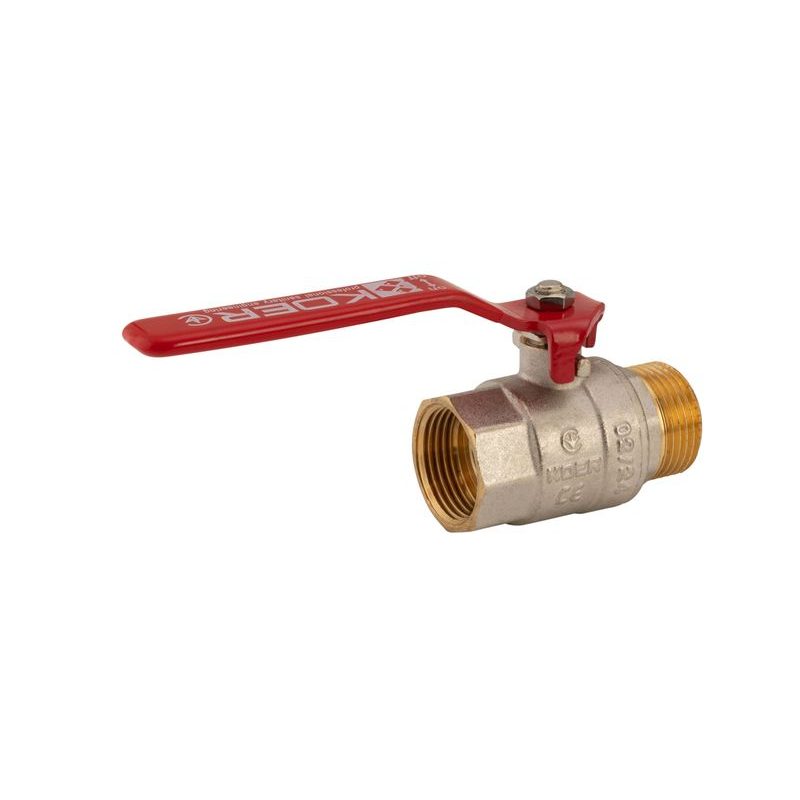 KULOVÝ KOHOUT PÁKOVÝ ČERVENÝ, KR.215 1"FM | KR.215 1"FM PROCRAFT - PŘÍSLUŠENSTVÍ (KOHOUTY, ŠROUBENÍ,...) - SANITA
