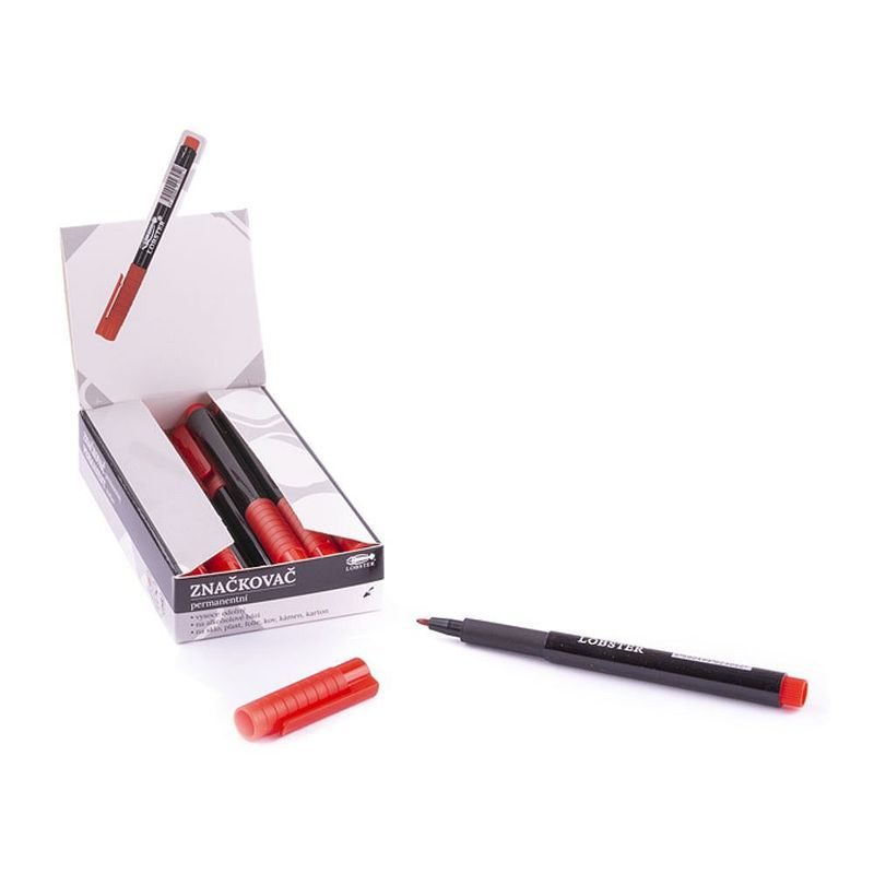ZNAČKOVAČ PERMANENTNÍ ČERVENÝ, TENKÝ - TUŽKY A POPISOVAČE - DÍLNA A GARÁŽ
