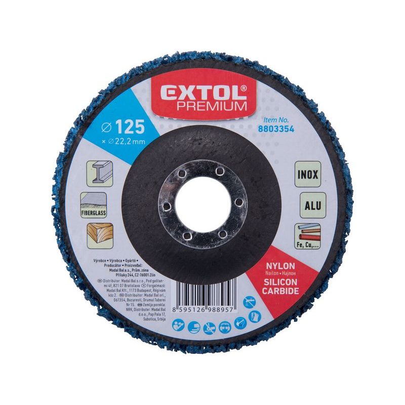 EXTOL PREMIUM KOTOUČ BRUSNÝ NYLONOVÝ, O 125X14MM, NYLON/ABRAZIVO SIC, 8803354 - BRUSNÉ KOTOUČE - PŘÍSLUŠENSTVÍ
