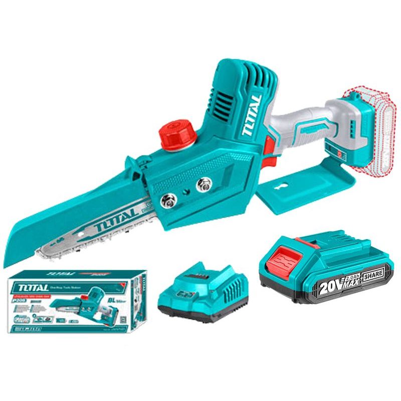 TOTAL ŘETĚZOVÁ PILA AKU, MINI, 20V LI-ION, BRUSHLESS, 1KS BATERIE, 1KS NABÍJEČKY, TGSLI20685 - PROŘEZÁVACÍ PILY - ZAHRADA