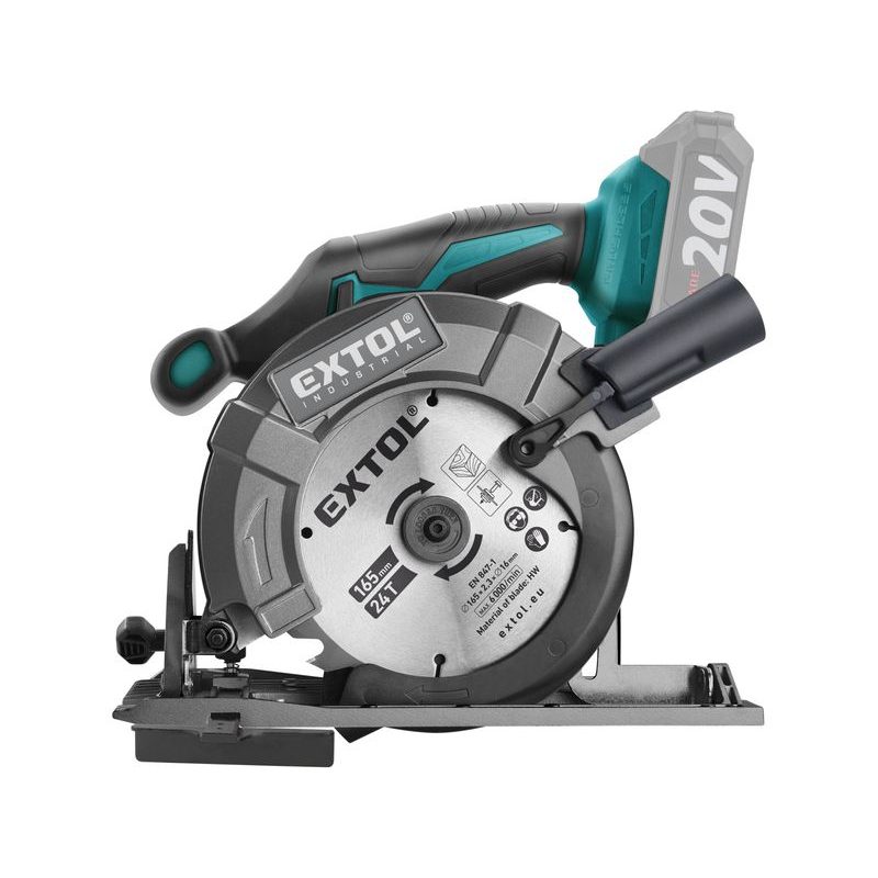 EXTOL INDUSTRIAL PILA KOTOUČOVÁ AKU SHARE20V, 165MM, BRUSHLESS, 20V LI-ION, BEZ BATERIE A NABÍJEČKY, 8791823 - EXTOL SHARE20V - AKU NÁŘADÍ - AKU NÁŘADÍ