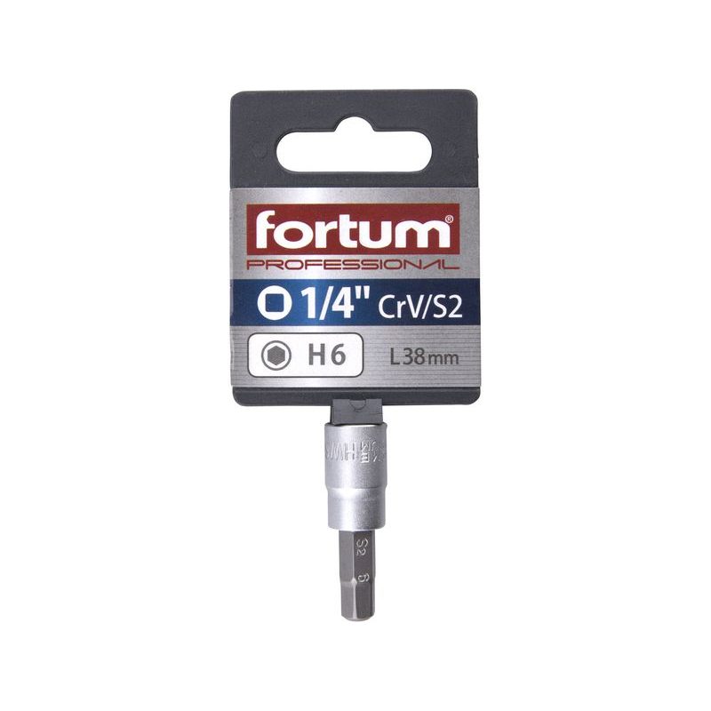 FORTUM HLAVICE ZÁSTRČNÁ 1/4" IMBUS, H 6, L 38MM, 4701606 - ZÁSTRČNÉ HLAVICE - RUČNÍ NÁŘADÍ