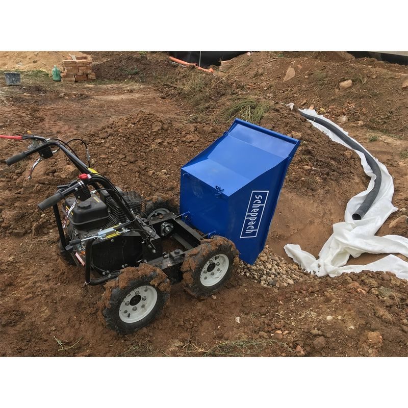 SCHEPPACH DP 3000 KOLOVÝ PŘEPRAVNÍK 4X4 S NOSNOSTÍ 300 KG A MECHANICKÝM SKLÁPĚNÍM KORBY - MOTOROVÉ A AKU VOZÍKY, KOLEČKA, MINIDUMPER - STAVEBNÍ TECHNIKA