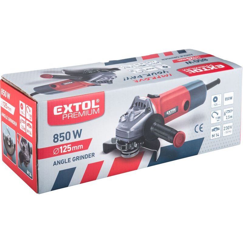 EXTOL PREMIUM AG 125 EP BRUSKA ÚHLOVÁ, 125MM, 850W, 8892013 - ÚHLOVÁ BRUSKA 125 MM - ELEKTRICKÉ NÁŘADÍ